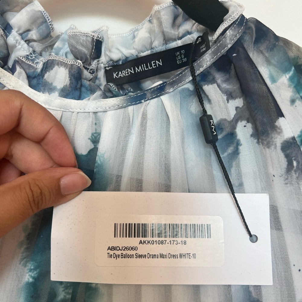 Karen Millen Blue and White Maxi Dress - Picture 6 of 10